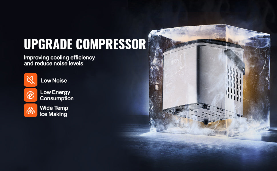 This Countertop Ice Maker, 9 Cubes Ready in 7 Mins, 26lbs in 24Hrs, Self-Cleaning Portable Ice Maker with Ice Scoop and Basket, Stainless Steel Ice Machine with 2 Size Bullet Ice for Home Kitchen Bar