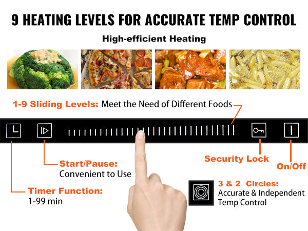 This Built in Electric Stove Top, 30.3 x 20.5 inch 4 Burners, 240V Glass Radiant Cooktop with Sensor Touch Control, Timer & Child Lock Included, 9 Power Levels for Simmer Steam Slow Cook Fry