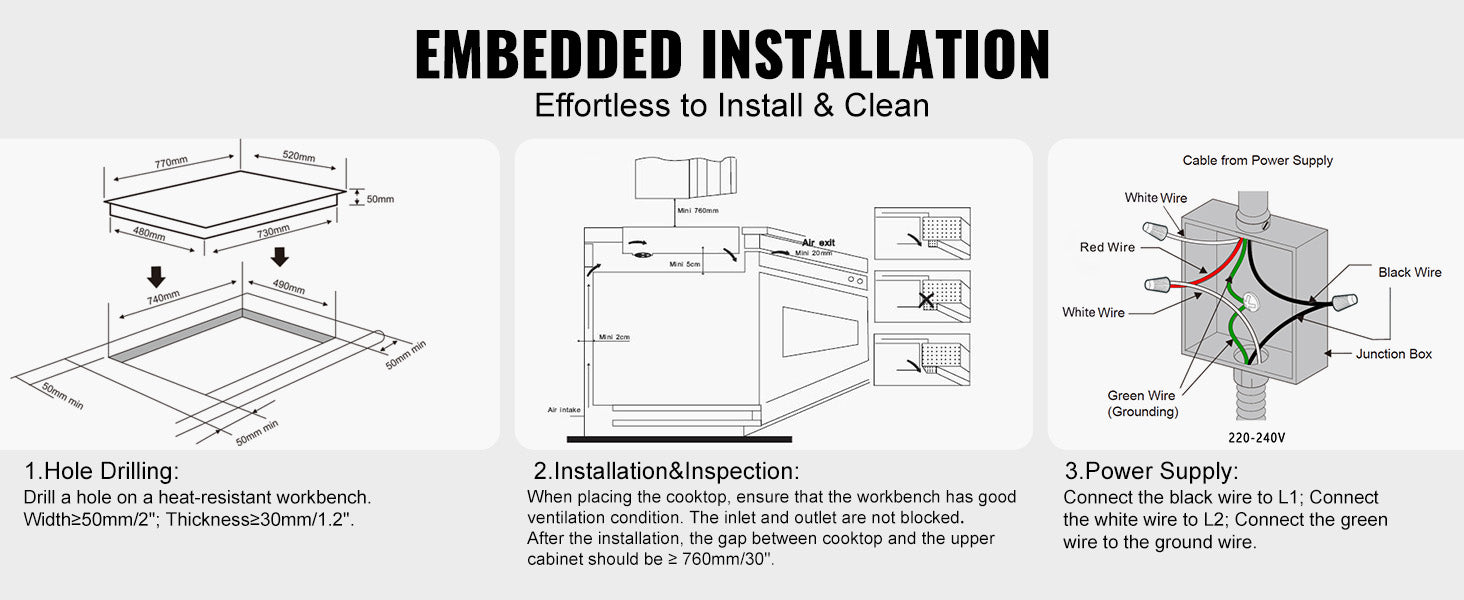 This Built in Electric Stove Top, 30.3 x 20.5 inch 4 Burners, 240V Glass Radiant Cooktop with Sensor Touch Control, Timer & Child Lock Included, 9 Power Levels for Simmer Steam Slow Cook Fry