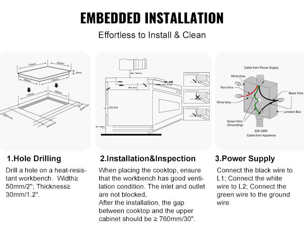 This Built in Electric Stove Top, 30.3 x 20.5 inch 4 Burners, 240V Glass Radiant Cooktop with Sensor Touch Control, Timer & Child Lock Included, 9 Power Levels for Simmer Steam Slow Cook Fry
