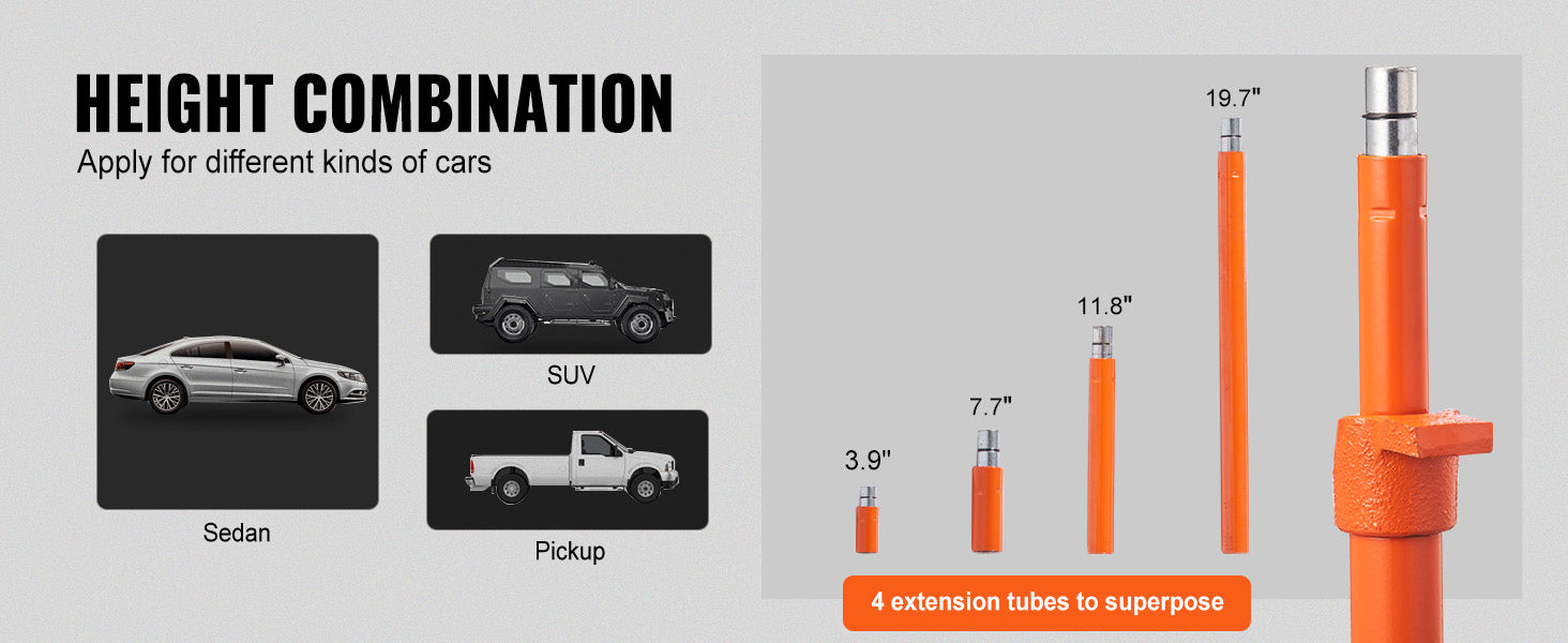 This 10 Ton Porta Power Kit, Hydraulic Ram with Pump, Car Jack with 4.6 ft/1.4 m Oil Hose, Bent Frame Repair Tool with Storage Case for Automotive, Garage, Heavy Equipment, Mechanic (22046 LBS)