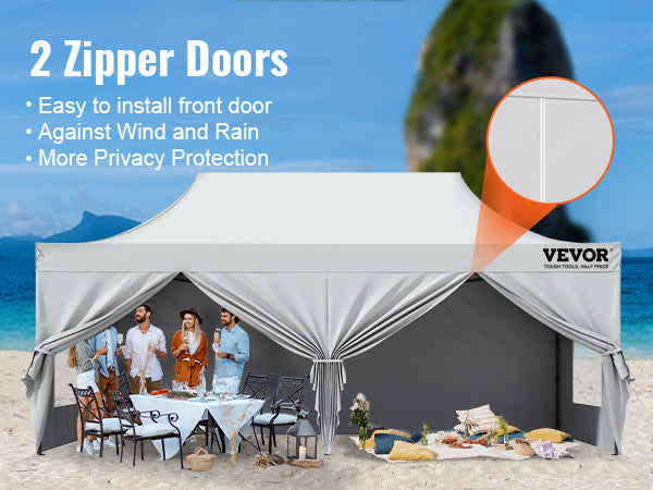 This 10x20 FT Pop up Canopy with Removable Sidewalls, Instant Canopies Portable Gazebo & Wheeled Bag, UV Resistant Waterproof, Enclosed Canopy Tent for Outdoor Events, Patio, Backyard, Party, Parking