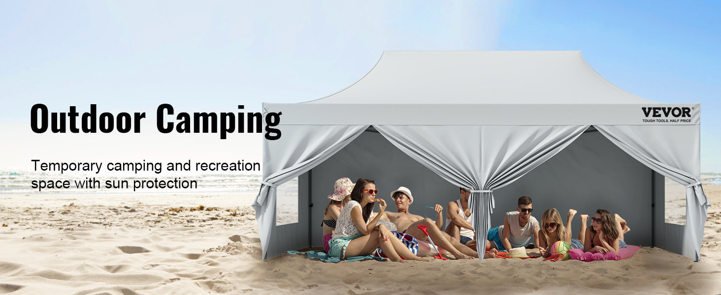 This 10x20 FT Pop up Canopy with Removable Sidewalls, Instant Canopies Portable Gazebo & Wheeled Bag, UV Resistant Waterproof, Enclosed Canopy Tent for Outdoor Events, Patio, Backyard, Party, Parking
