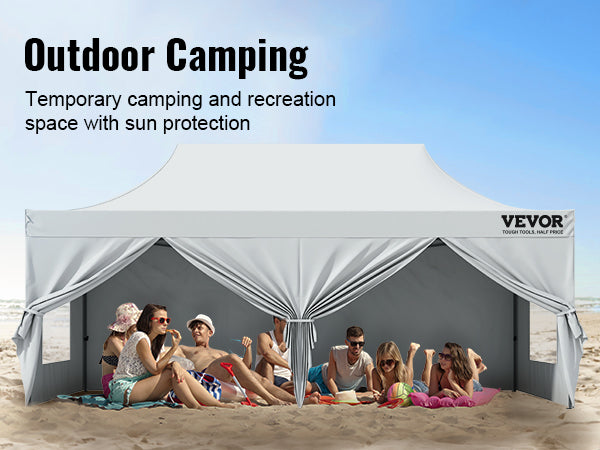 This 10x20 FT Pop up Canopy with Removable Sidewalls, Instant Canopies Portable Gazebo & Wheeled Bag, UV Resistant Waterproof, Enclosed Canopy Tent for Outdoor Events, Patio, Backyard, Party, Parking