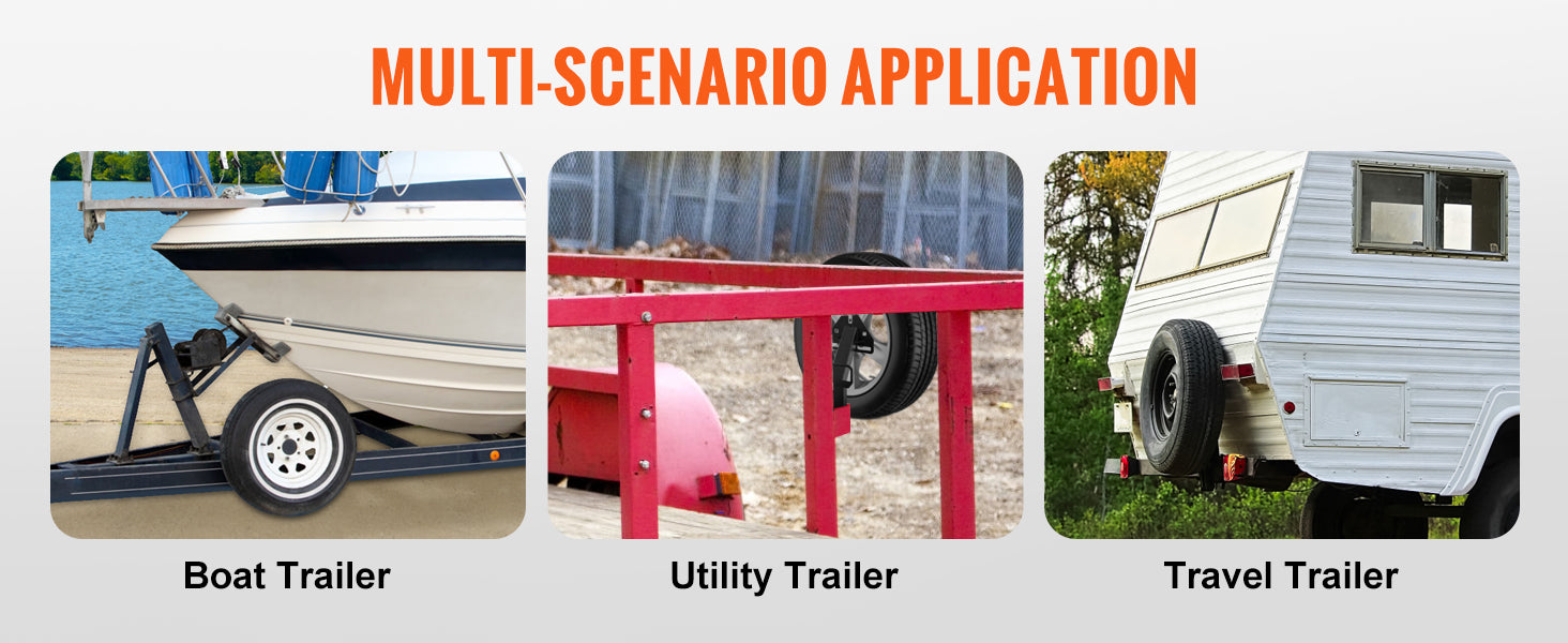 This Spare Tire Carrier, Trailer Spare Tire Mount, 160 lbs Capacity, Utility Trailer Accessories Fits Most 4 & 5 & 6 & 8 Lugs Wheels on 4