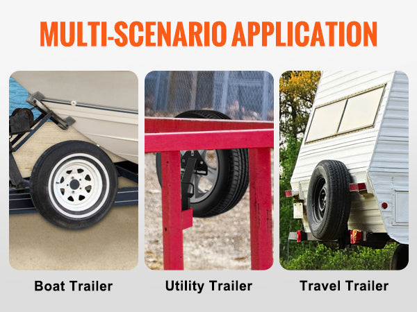 This Spare Tire Carrier, Trailer Spare Tire Mount, 160 lbs Capacity, Utility Trailer Accessories Fits Most 4 & 5 & 6 & 8 Lugs Wheels on 4