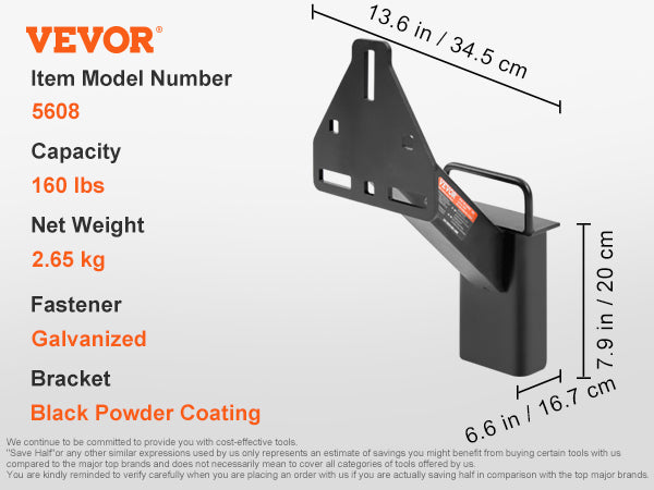 This Spare Tire Carrier, Trailer Spare Tire Mount, 160 lbs Capacity, Utility Trailer Accessories Fits Most 4 & 5 & 6 & 8 Lugs Wheels on 4