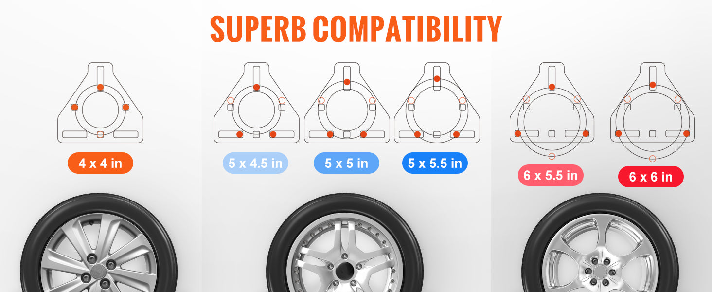 This Spare Tire Carrier, Trailer Spare Tire Mount, 160 lbs Capacity, Utility Trailer Accessories Fits Most 4 & 5 & 6 & 8 Lugs Wheels on 4