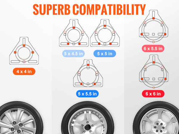 This Spare Tire Carrier, Trailer Spare Tire Mount, 160 lbs Capacity, Utility Trailer Accessories Fits Most 4 & 5 & 6 & 8 Lugs Wheels on 4