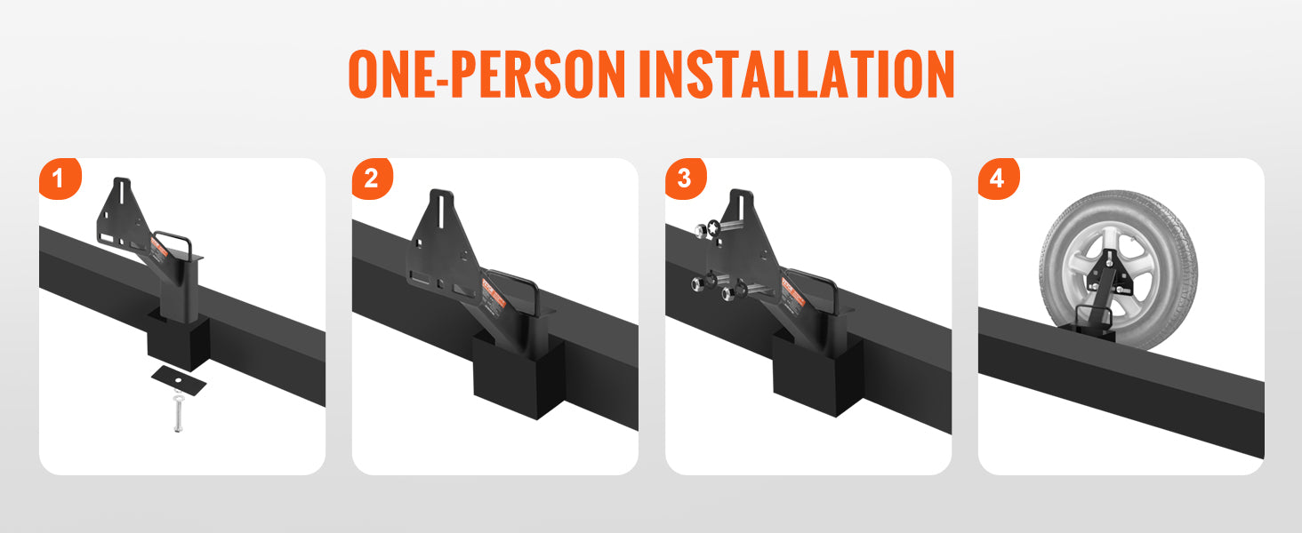 This Spare Tire Carrier, Trailer Spare Tire Mount, 160 lbs Capacity, Utility Trailer Accessories Fits Most 4 & 5 & 6 & 8 Lugs Wheels on 4