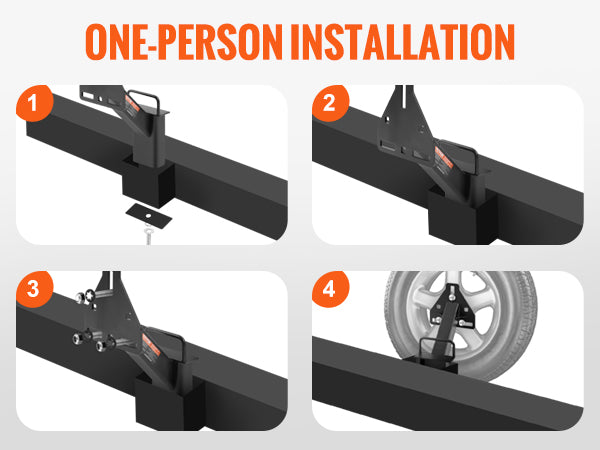 This Spare Tire Carrier, Trailer Spare Tire Mount, 160 lbs Capacity, Utility Trailer Accessories Fits Most 4 & 5 & 6 & 8 Lugs Wheels on 4