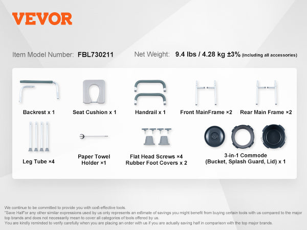This Commode Chair, Bedside Commode with Padded Seat and Arms, 7-Level Adjustable Height, 5.8L Removable Bucket, Easy to Assemble, 350 LBS Capacity, Raised Toilet Seat for Adults Seniors