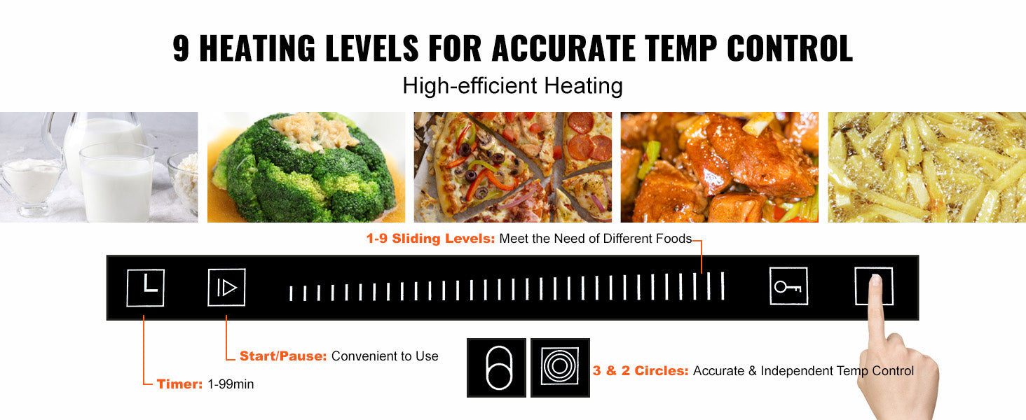 This Built in Electric Stove Top, 30.3 x 20.5 inch 5 Burners, 240V Glass Radiant Cooktop with Sensor Touch Control, Timer & Child Lock Included, 9 Power Levels for Simmer Steam Slow Cook Fry