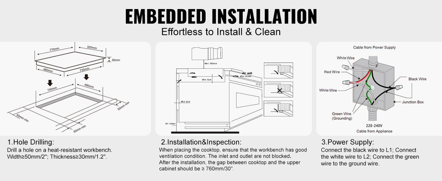 This Built in Electric Stove Top, 30.3 x 20.5 inch 5 Burners, 240V Glass Radiant Cooktop with Sensor Touch Control, Timer & Child Lock Included, 9 Power Levels for Simmer Steam Slow Cook Fry