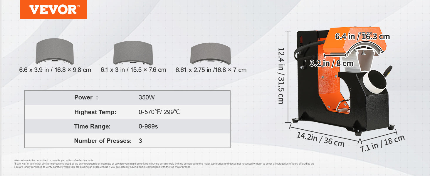 This 3-in-1 Auto Hat Heat Press with 3pcs Interchangeable Platens(6.6