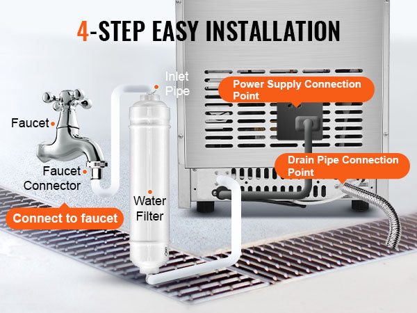 This Commercial Ice Maker, 110lbs/24H, Ice Maker Machine, 60 Ice Cubes in 12-15 Minutes, Freestanding Cabinet Ice Maker with 33lbs Storage Capacity LED Digital Display, for Bar Home Office Restaurant