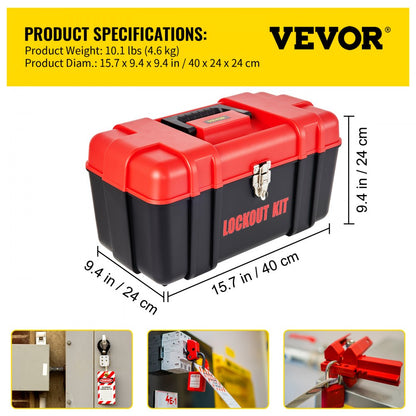 ODDTOOLS 42 PCS Lockout Tagout Kits, Electrical Safety Loto Kit Includes Padlocks, 5 Kinds of Lockouts, Hasps, Tags & Ties, Box, Lockout Safety Tools for Electrical Risk Removal in Industrial, Machinery
