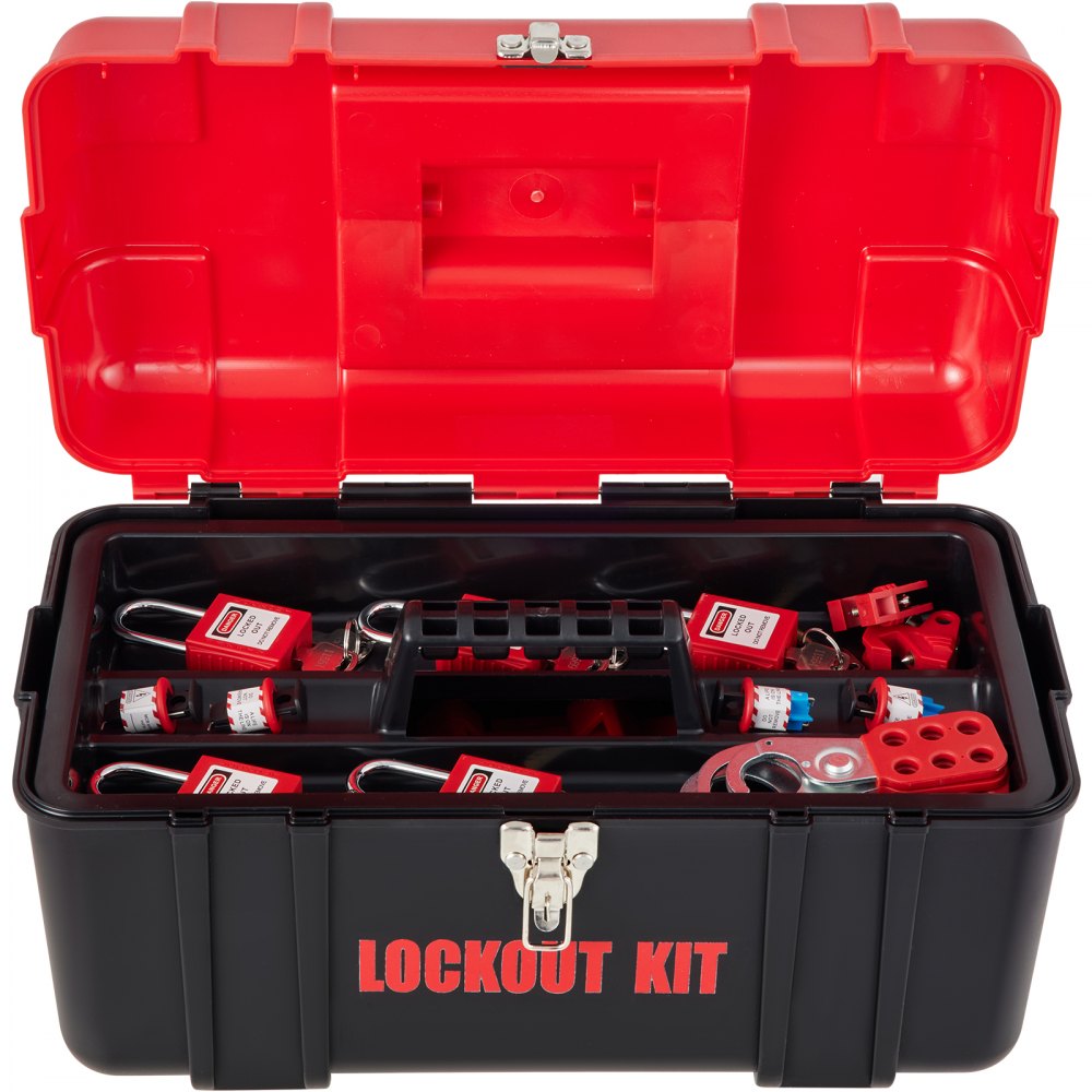 ODDTOOLS 42 PCS Lockout Tagout Kits, Electrical Safety Loto Kit Includes Padlocks, 5 Kinds of Lockouts, Hasps, Tags & Ties, Box, Lockout Safety Tools for Electrical Risk Removal in Industrial, Machinery