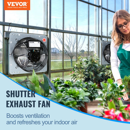 ODDTOOLS 24'' Shutter Exhaust Fan, High-speed 3320 CFM, Aluminum Wall Mount Attic Fan with AC-motor, Ventilation and Cooling for Greenhouses, Garages, Sheds, Shops, FCC