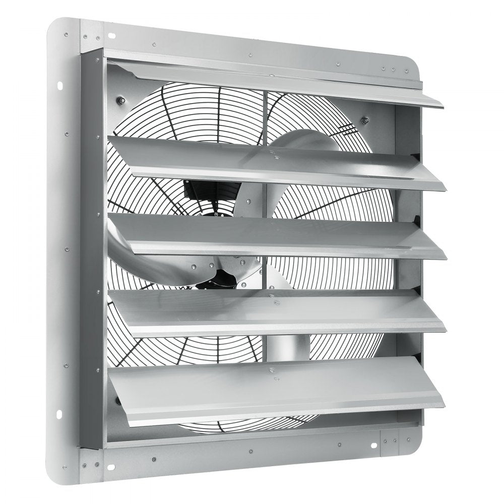 ODDTOOLS 24'' Shutter Exhaust Fan, High-speed 3320 CFM, Aluminum Wall Mount Attic Fan with AC-motor, Ventilation and Cooling for Greenhouses, Garages, Sheds, Shops, FCC