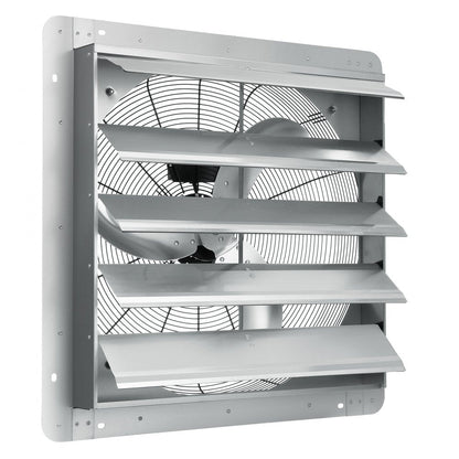 ODDTOOLS 24'' Shutter Exhaust Fan, High-speed 3320 CFM, Aluminum Wall Mount Attic Fan with AC-motor, Ventilation and Cooling for Greenhouses, Garages, Sheds, Shops, FCC
