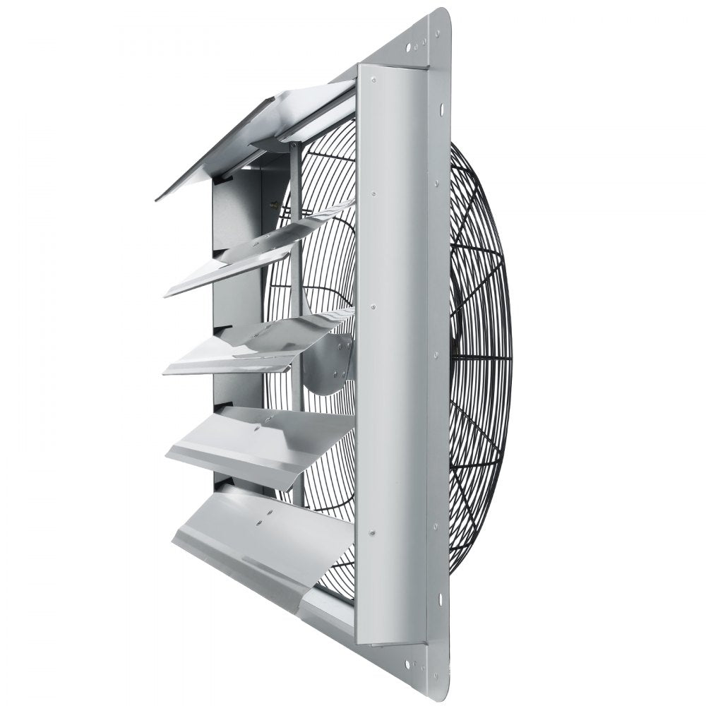 ODDTOOLS 24'' Shutter Exhaust Fan, High-speed 3320 CFM, Aluminum Wall Mount Attic Fan with AC-motor, Ventilation and Cooling for Greenhouses, Garages, Sheds, Shops, FCC