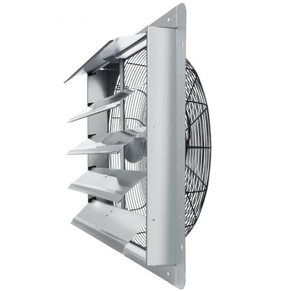 ODDTOOLS 24'' Shutter Exhaust Fan, High-speed 3320 CFM, Aluminum Wall Mount Attic Fan with AC-motor, Ventilation and Cooling for Greenhouses, Garages, Sheds, Shops, FCC
