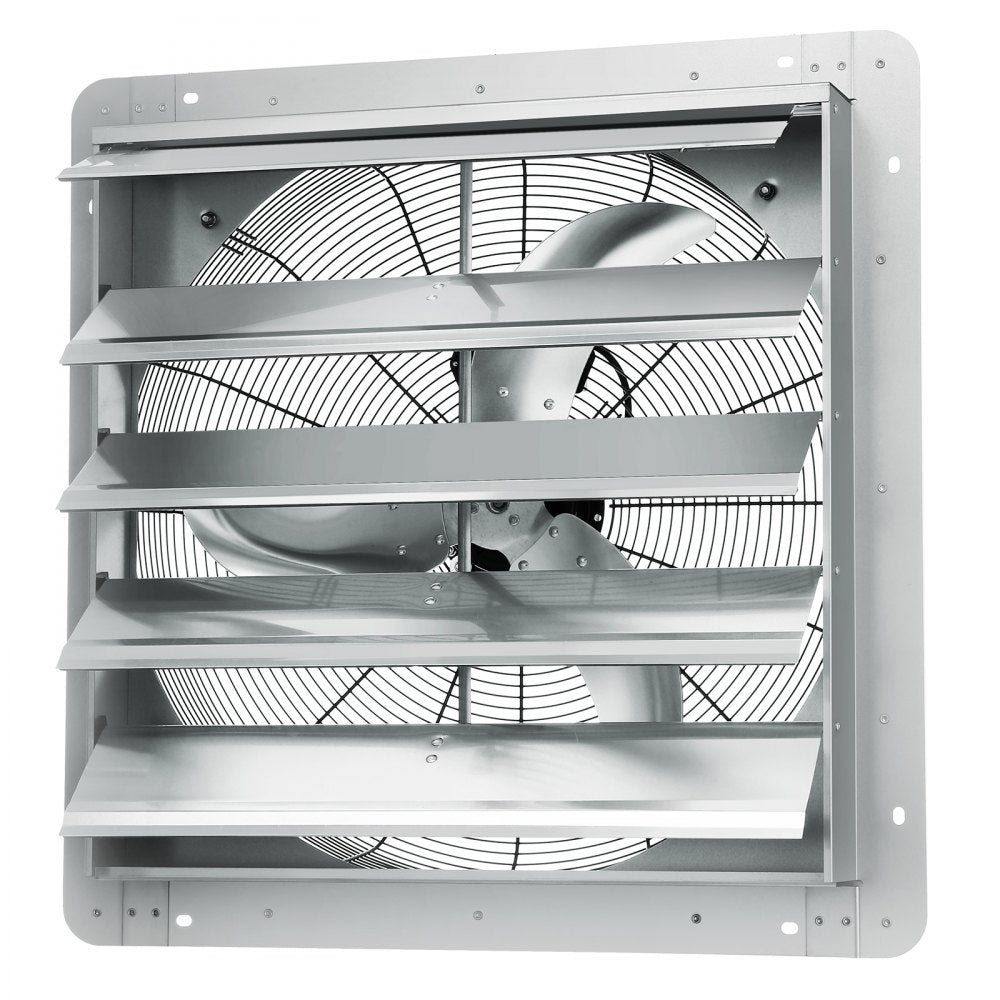 ODDTOOLS 24'' Shutter Exhaust Fan, High-speed 3320 CFM, Aluminum Wall Mount Attic Fan with AC-motor, Ventilation and Cooling for Greenhouses, Garages, Sheds, Shops, FCC