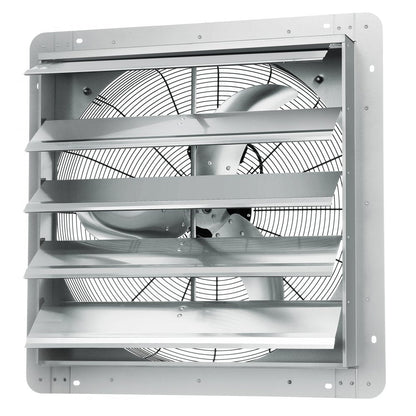ODDTOOLS 24'' Shutter Exhaust Fan, High-speed 3320 CFM, Aluminum Wall Mount Attic Fan with AC-motor, Ventilation and Cooling for Greenhouses, Garages, Sheds, Shops, FCC