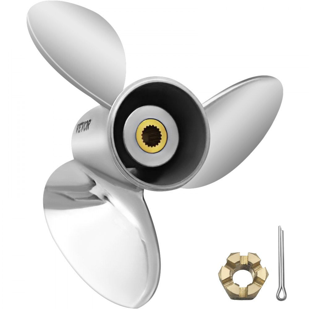 ODDTOOLS Outboard Propeller, Replace for OEM 3860709, 3-Blade 14.5" x 21" Pitch Steel Boat Propeller, Compatible with Volvo Penta SX Drive All Models, w/ 19 Tooth Splines, RH