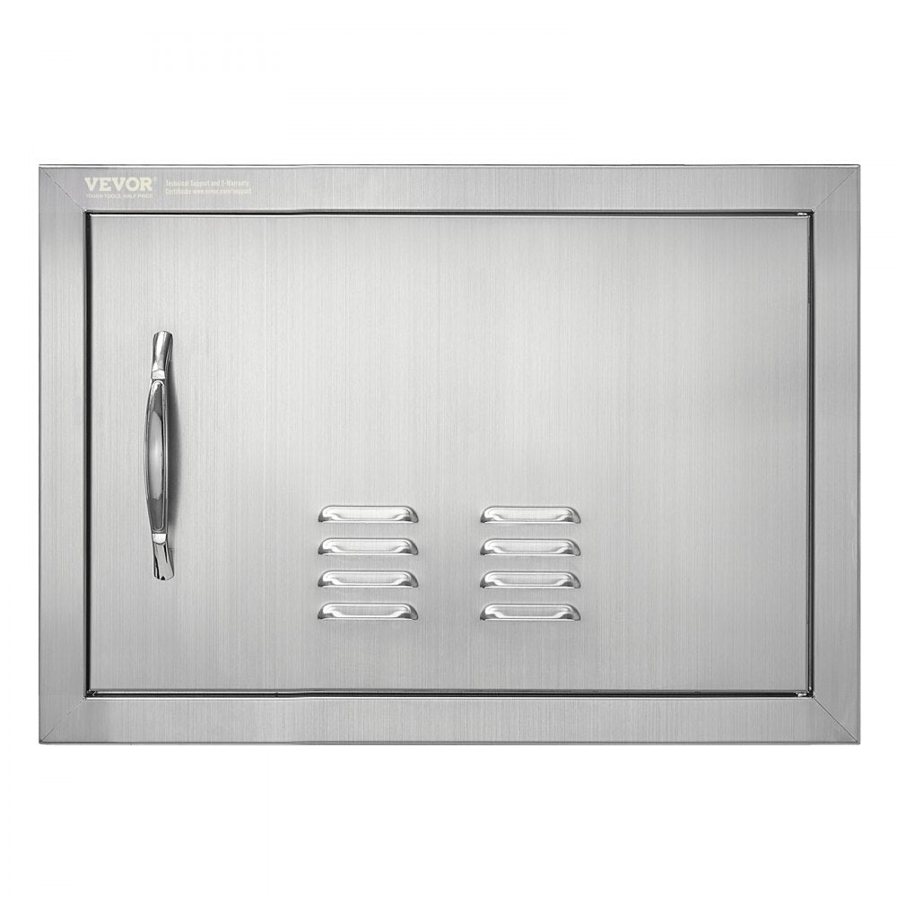 ODDTOOLS BBQ Access Door, 20W x 14H Inch Single Outdoor Kitchen Door, Stainless Steel Flush Mount Door, Wall Vertical Door with Handle and vents, for BBQ Island, Grilling Station, Outside Cabinet