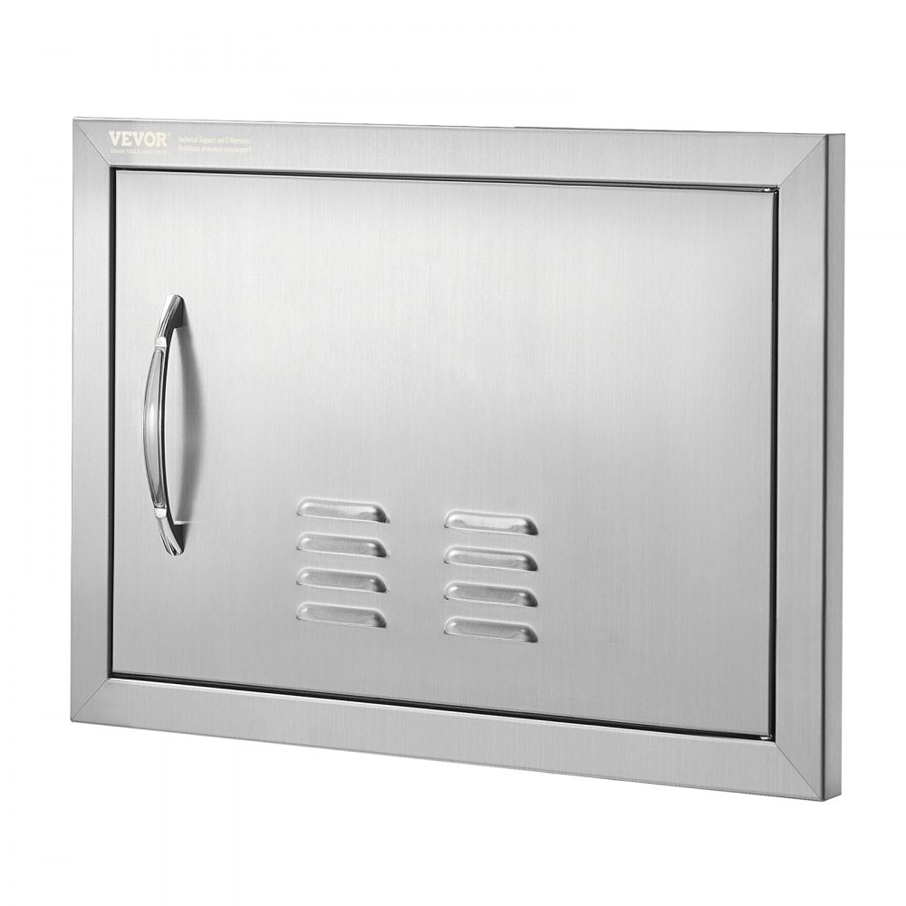 ODDTOOLS BBQ Access Door, 20W x 14H Inch Single Outdoor Kitchen Door, Stainless Steel Flush Mount Door, Wall Vertical Door with Handle and vents, for BBQ Island, Grilling Station, Outside Cabinet