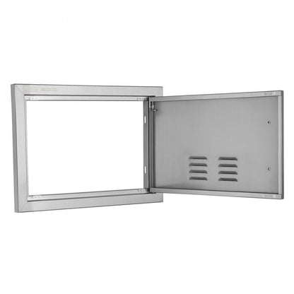 ODDTOOLS BBQ Access Door, 20W x 14H Inch Single Outdoor Kitchen Door, Stainless Steel Flush Mount Door, Wall Vertical Door with Handle and vents, for BBQ Island, Grilling Station, Outside Cabinet