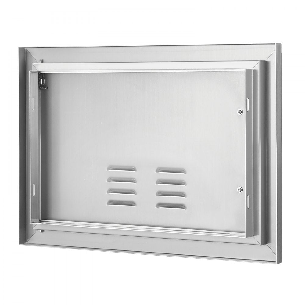 ODDTOOLS BBQ Access Door, 20W x 14H Inch Single Outdoor Kitchen Door, Stainless Steel Flush Mount Door, Wall Vertical Door with Handle and vents, for BBQ Island, Grilling Station, Outside Cabinet