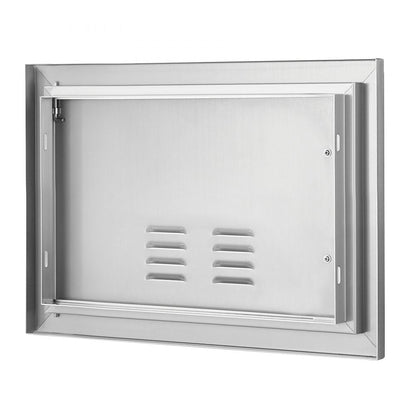 ODDTOOLS BBQ Access Door, 20W x 14H Inch Single Outdoor Kitchen Door, Stainless Steel Flush Mount Door, Wall Vertical Door with Handle and vents, for BBQ Island, Grilling Station, Outside Cabinet