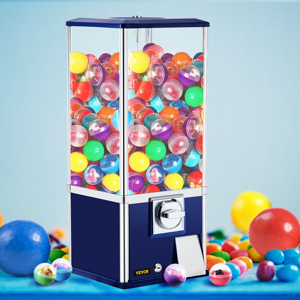 ODDTOOLS Vending Machine, 25.2" Height Candy Gumball Machine, Huge Load Capacity Gumball Bank, Candy Vending Machine for 1.8"-2.2" Gadgets, Perfect for Game Stores and Retail Stores Vintage Style Blue