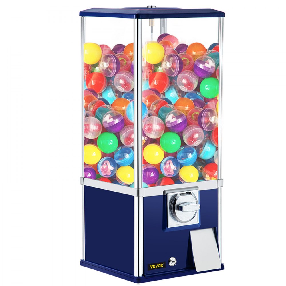 ODDTOOLS Vending Machine, 25.2" Height Candy Gumball Machine, Huge Load Capacity Gumball Bank, Candy Vending Machine for 1.8"-2.2" Gadgets, Perfect for Game Stores and Retail Stores Vintage Style Blue