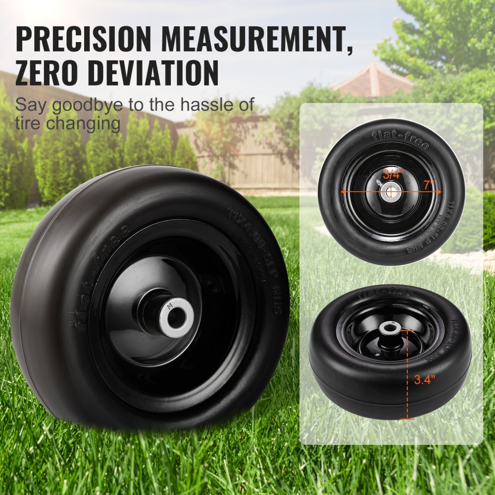 ODDTOOLS Lawn Mower Tires with Rim, 11x4-7