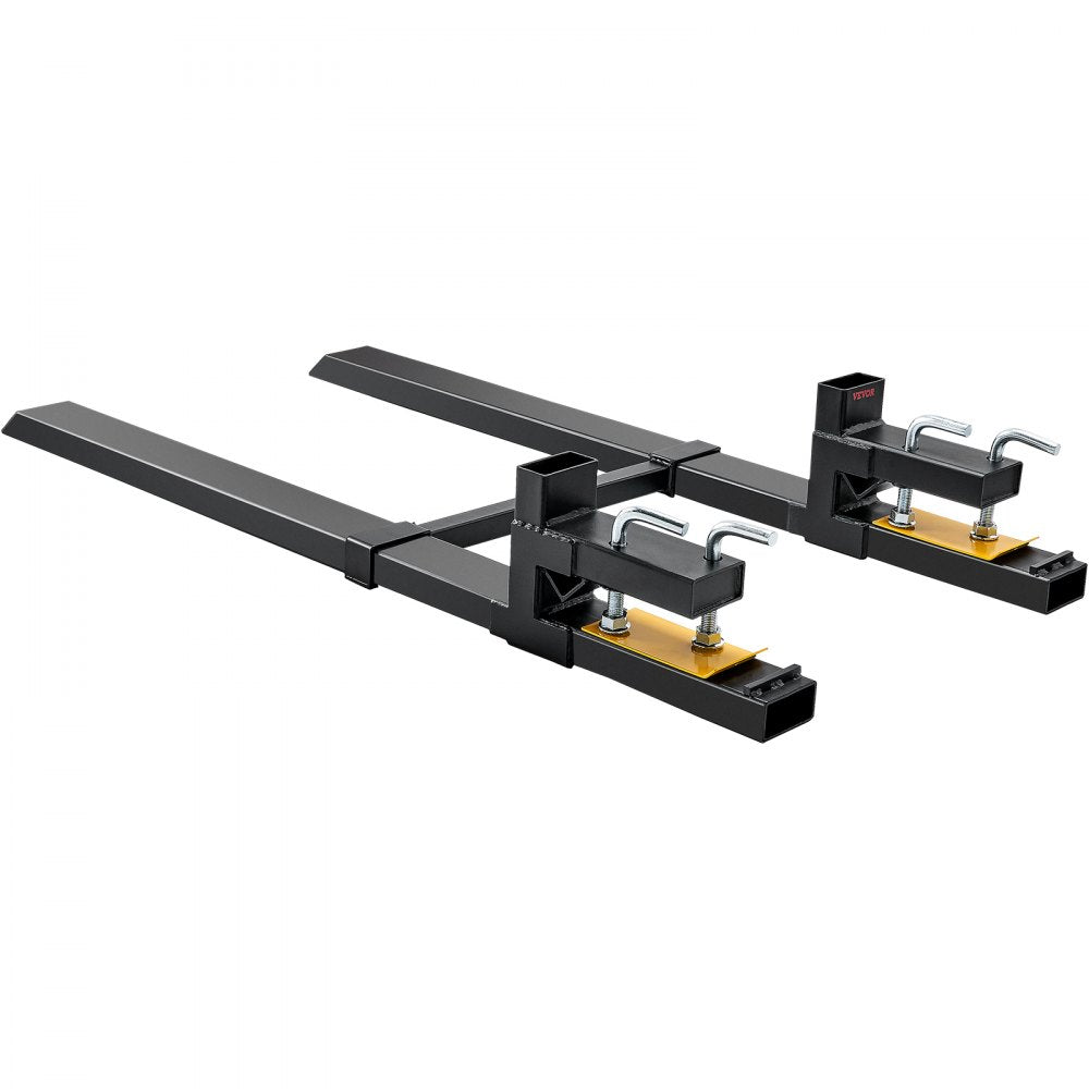 ODDTOOLS  Pallet Forks, 4000 lbs Clamp on Pallet Forks, 60" Total Length Heavy Duty Pallet Forks with Adjustable Stabilizer Bar, Tractor Bucket Forks for Tractor Attachments, Skid Steer, Loader Bucket