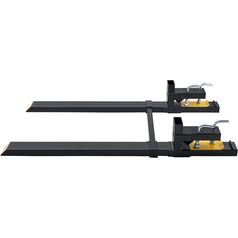 ODDTOOLS  Pallet Forks, 4000 lbs Clamp on Pallet Forks, 60" Total Length Heavy Duty Pallet Forks with Adjustable Stabilizer Bar, Tractor Bucket Forks for Tractor Attachments, Skid Steer, Loader Bucket