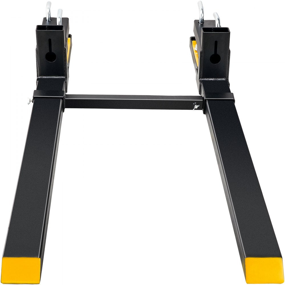 ODDTOOLS  Pallet Forks, 4000 lbs Clamp on Pallet Forks, 60" Total Length Heavy Duty Pallet Forks with Adjustable Stabilizer Bar, Tractor Bucket Forks for Tractor Attachments, Skid Steer, Loader Bucket