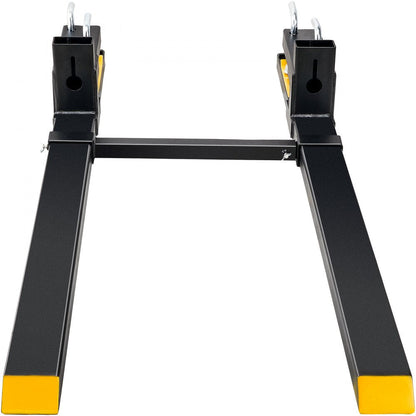ODDTOOLS  Pallet Forks, 4000 lbs Clamp on Pallet Forks, 60" Total Length Heavy Duty Pallet Forks with Adjustable Stabilizer Bar, Tractor Bucket Forks for Tractor Attachments, Skid Steer, Loader Bucket