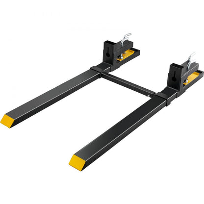 ODDTOOLS  Pallet Forks, 4000 lbs Clamp on Pallet Forks, 60" Total Length Heavy Duty Pallet Forks with Adjustable Stabilizer Bar, Tractor Bucket Forks for Tractor Attachments, Skid Steer, Loader Bucket