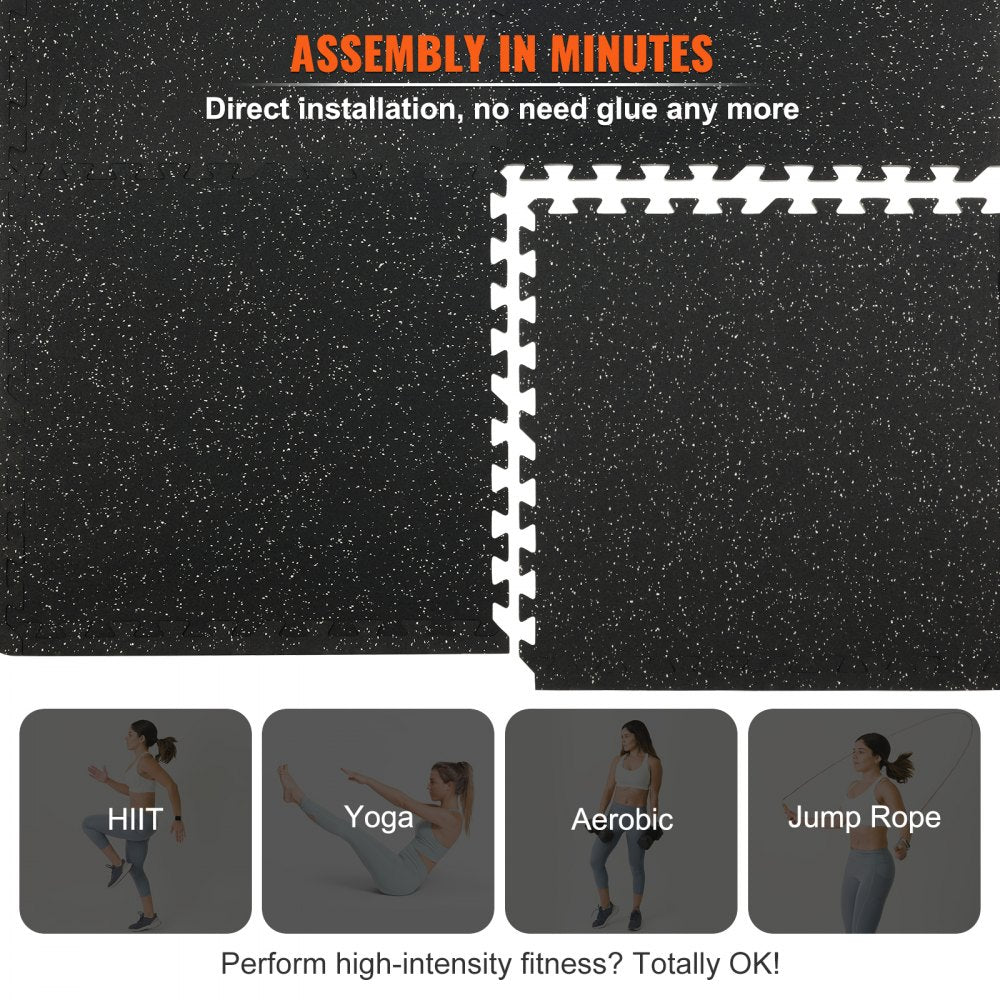 ODDTOOLS 12 PCS 1/2 inch Thick Gym Floor Mats, 24