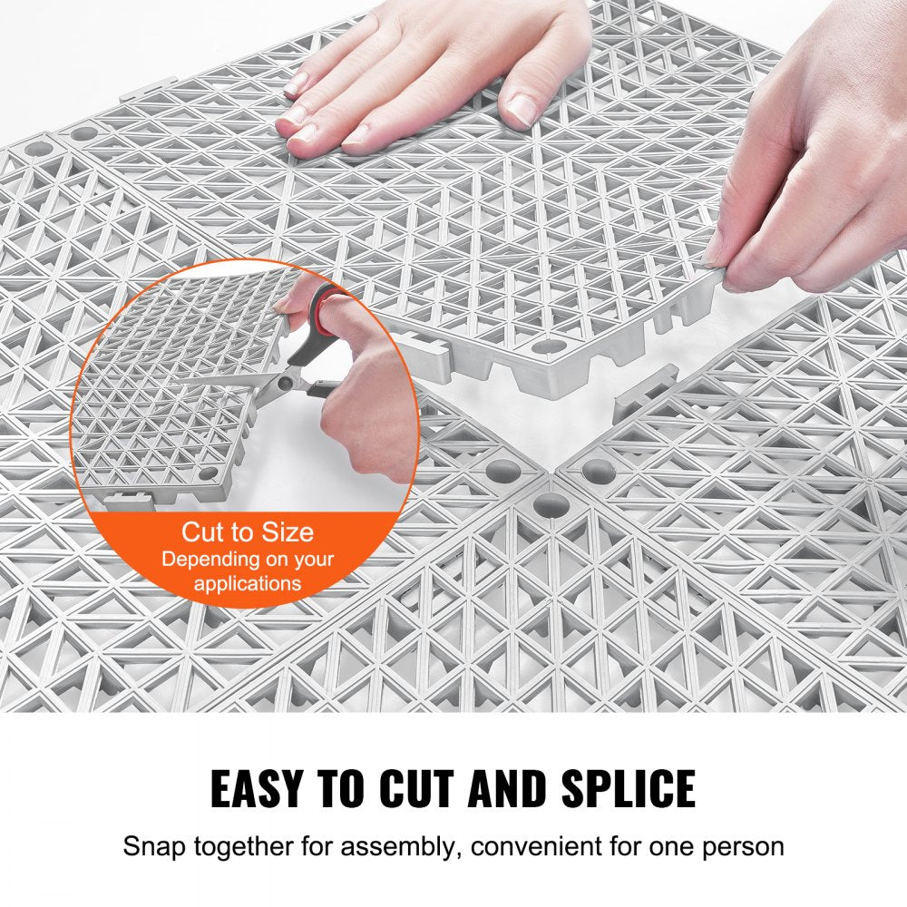 ODDTOOLS Interlocking Tile 50PCS Gray, Drainage Tiles 12