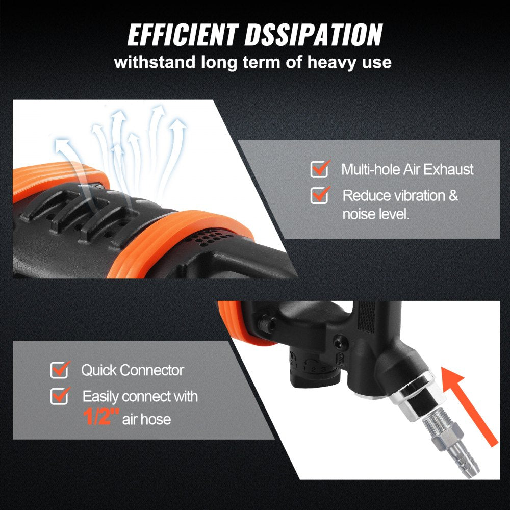 ODDTOOLS 1 Inch Air Impact Wrench, Up to 5175 ft-lbs Beast Reverse Torque Output Pneumatic Impact Gun w/ 8 Inch Extended Anvil for Repairs and Maintenance of Heavy Duty Machinery / Semi-Truck / Bus