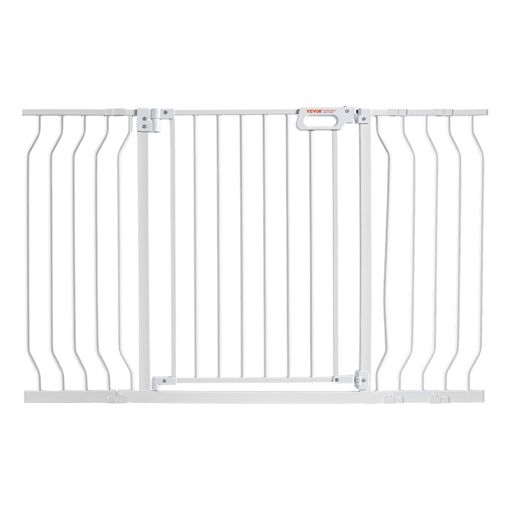 ODDTOOLS Baby Gate, 29.5"-53" Extra Wide, 30" High, Dog Gate for Stairs Doorways and House, Easy Step Walk Thru Auto Close Child Gate Pet Security Gate with Pressure Mount Kit and Wall Mount Kit, White