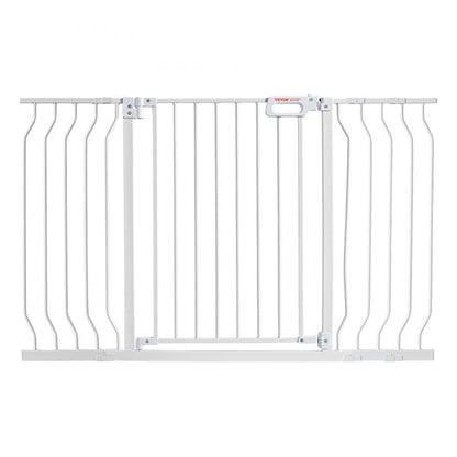 ODDTOOLS Baby Gate, 29.5"-53" Extra Wide, 30" High, Dog Gate for Stairs Doorways and House, Easy Step Walk Thru Auto Close Child Gate Pet Security Gate with Pressure Mount Kit and Wall Mount Kit, White