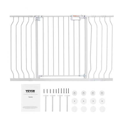 ODDTOOLS Baby Gate, 29.5"-53" Extra Wide, 30" High, Dog Gate for Stairs Doorways and House, Easy Step Walk Thru Auto Close Child Gate Pet Security Gate with Pressure Mount Kit and Wall Mount Kit, White