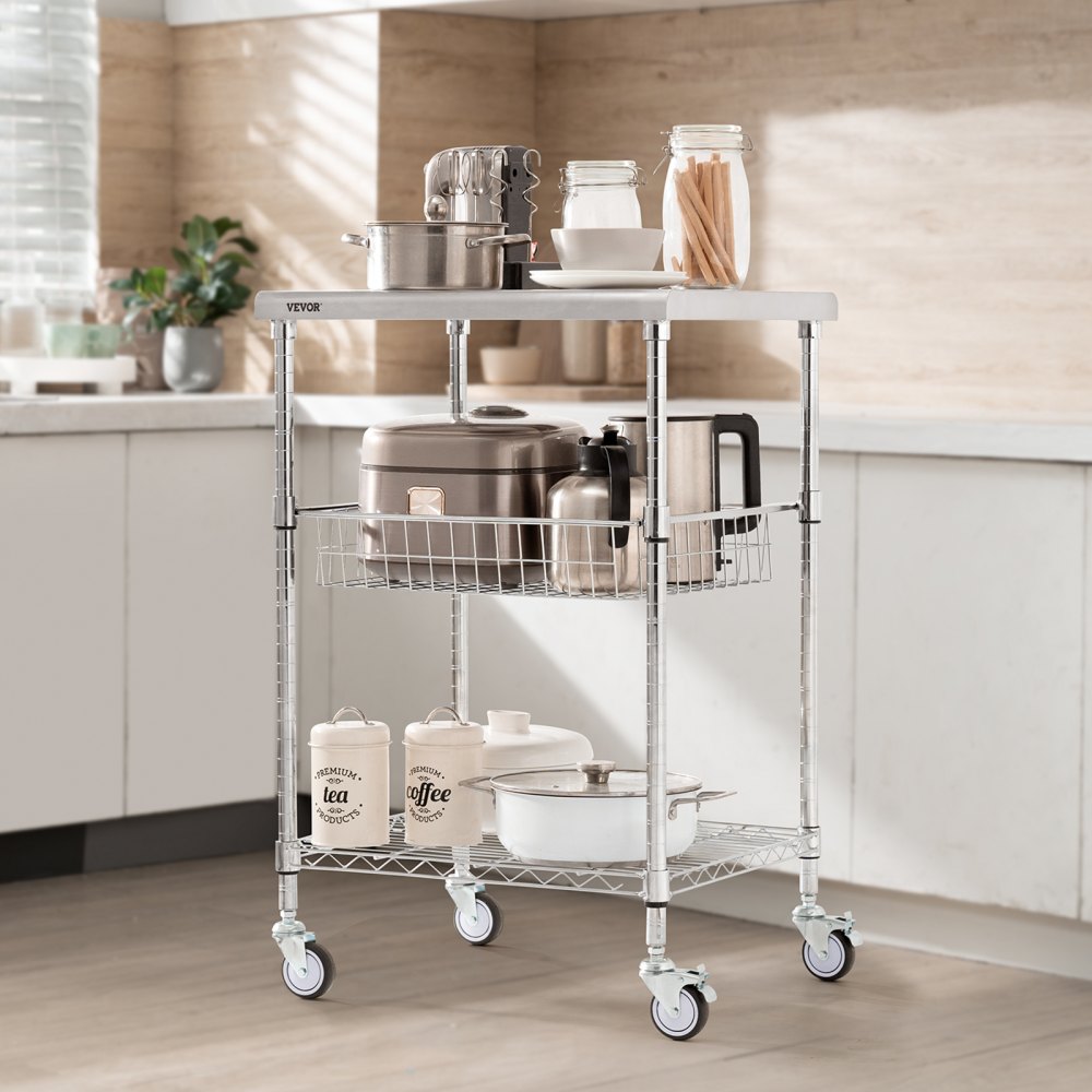 ODDTOOLS 3-Tier Utility Cart Rolling Cart on Wheels 24
